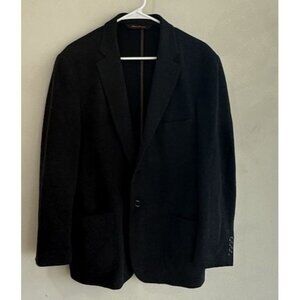 Robert Talbott Blazer Jacket Large Dark Gray Charcoal Black Button Up Large XL